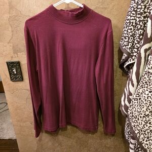 Croft & Barrow Deep Red Turtleneck Top